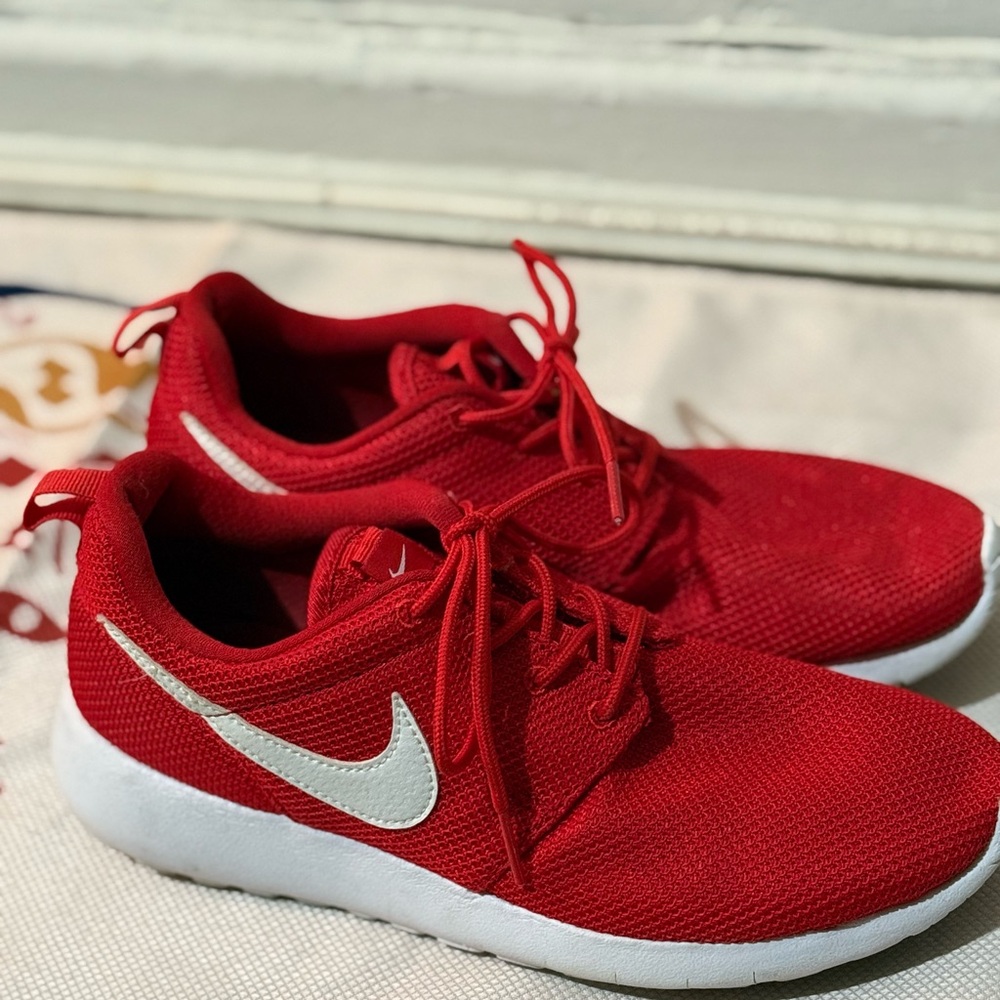 Nike Red Sneakers with White Swoosh